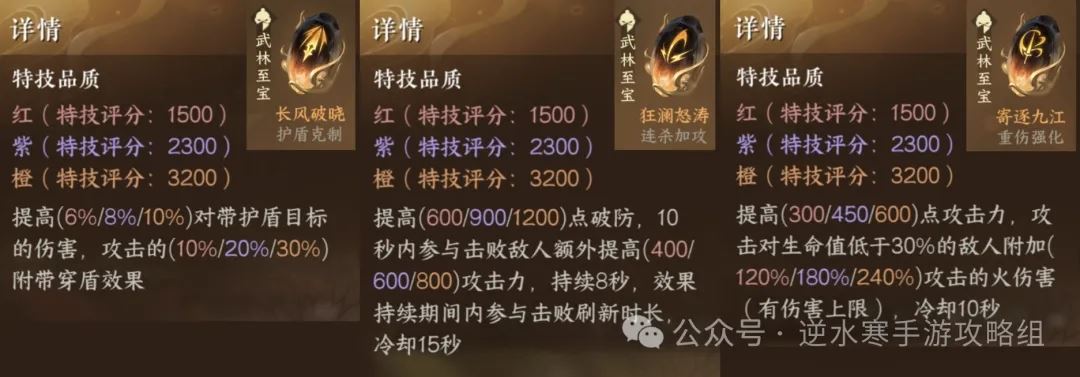 逆水寒手游221自选橙色特技推荐攻略