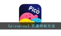 picopico怎样开通特权-picopico开通特权之法